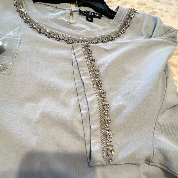 J CREW Heavy jersey T-shirt with rhinestones SIZE L WOMEN'S - Picture 9 of 15